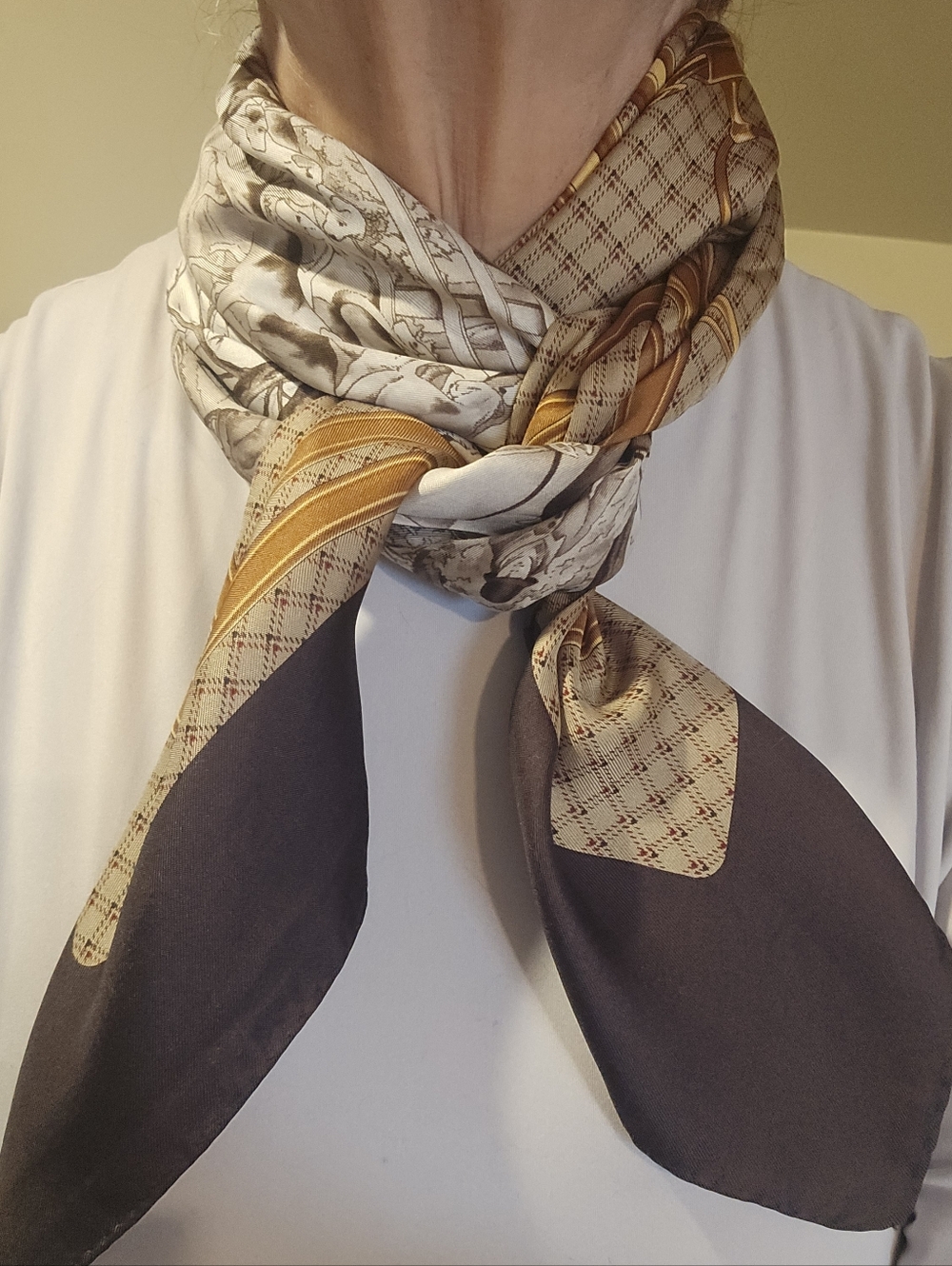 Brooks Brothers Vintage 100% Silk Scarf, 34x35"